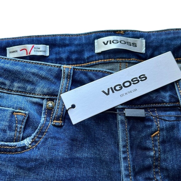 VIGOSS Frankie High Rise Slim Straight Distressed Jeans Size 29 Style# VC-P01704 - Picture 3 of 9